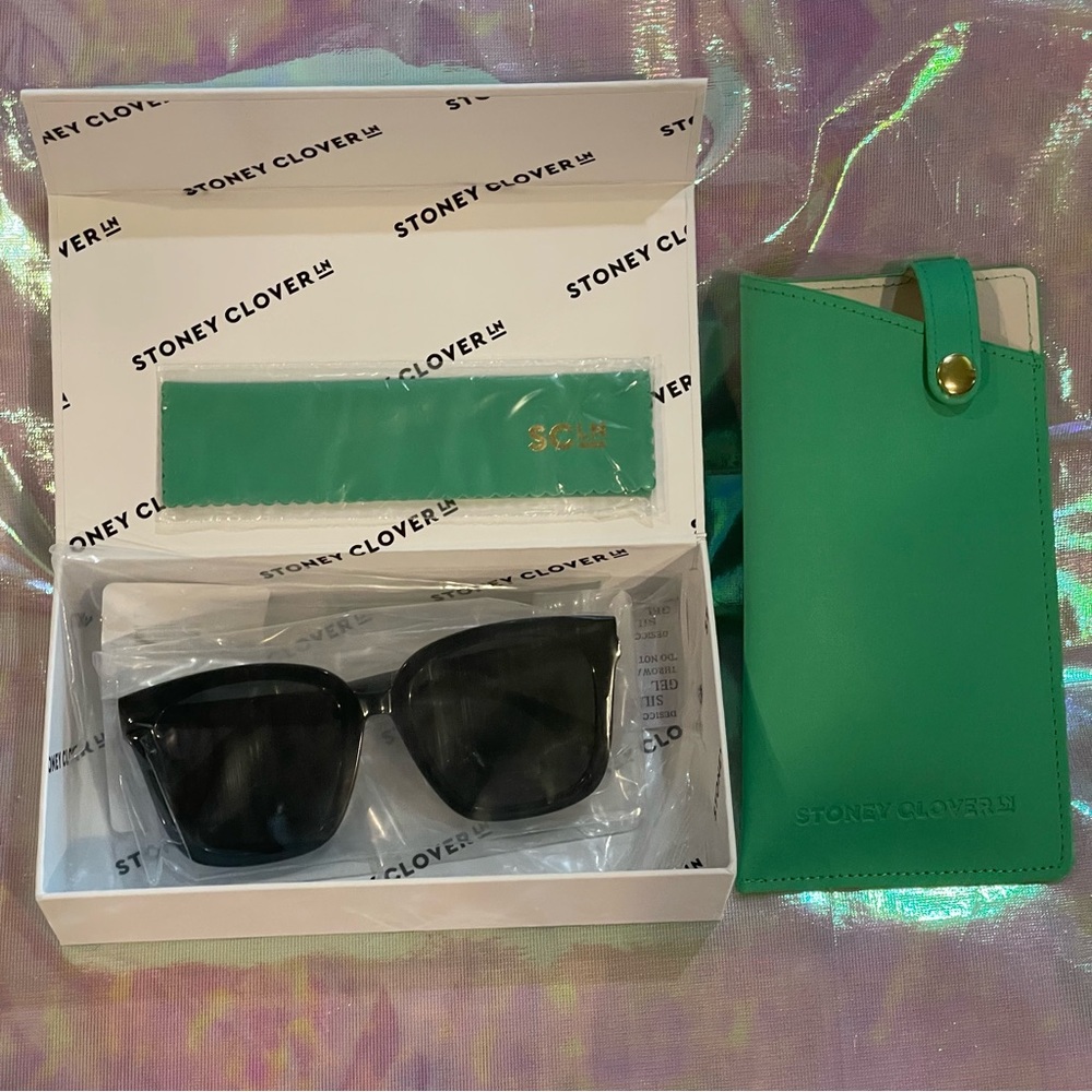 Stoney Clover Lane SCL Kendall Sunglasses Sunnies in Nior w avocado case & wipe